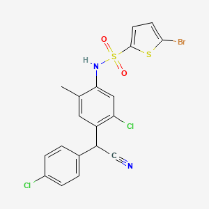 5-bromo-N-{5-chloro-4-[(4-chlorophenyl)(cyano)methyl]-2-methylphenyl}thiophene-2-sulfonamide