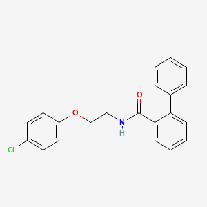 molecular formula C21H18ClNO2 B4312247 N-[2-(4-chlorophenoxy)ethyl]biphenyl-2-carboxamide 