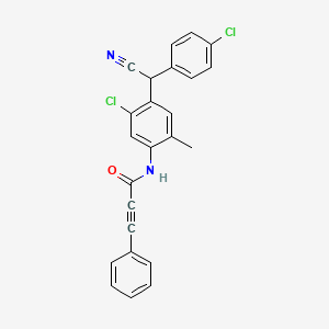 N-{5-chloro-4-[(4-chlorophenyl)(cyano)methyl]-2-methylphenyl}-3-phenylprop-2-ynamide