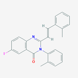 molecular formula C24H19IN2O B431229 6-iodo-3-(2-methylphenyl)-2-[2-(2-methylphenyl)vinyl]-4(3H)-quinazolinone CAS No. 448910-95-0