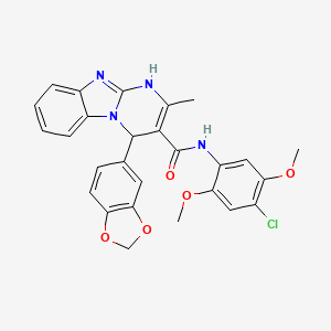 4-(1,3-benzodioxol-5-yl)-N-(4-chloro-2,5-dimethoxyphenyl)-2-methyl-1,4-dihydropyrimido[1,2-a]benzimidazole-3-carboxamide