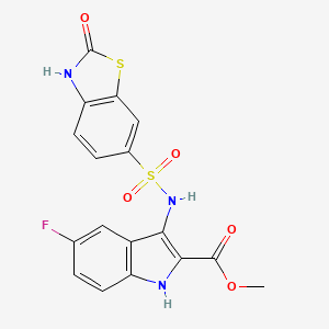 METHYL 5-FLUORO-3-(2-OXO-2,3-DIHYDRO-1,3-BENZOTHIAZOLE-6-SULFONAMIDO)-1H-INDOLE-2-CARBOXYLATE