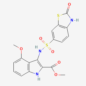 methyl 4-methoxy-3-{[(2-oxo-2,3-dihydro-1,3-benzothiazol-6-yl)sulfonyl]amino}-1H-indole-2-carboxylate