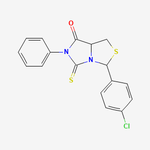 molecular formula C17H13ClN2OS2 B4312357 3-(4-chlorophenyl)-6-phenyl-5-thioxotetrahydro-7H-imidazo[1,5-c][1,3]thiazol-7-one 