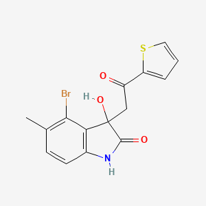 molecular formula C15H12BrNO3S B4312360 4-bromo-3-hydroxy-5-methyl-3-[2-oxo-2-(2-thienyl)ethyl]-1,3-dihydro-2H-indol-2-one 