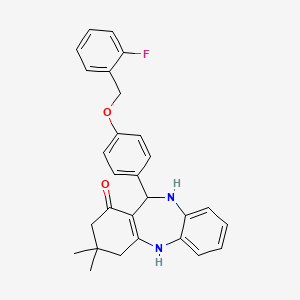 11-{4-[(2-fluorobenzyl)oxy]phenyl}-3,3-dimethyl-2,3,4,5,10,11-hexahydro-1H-dibenzo[b,e][1,4]diazepin-1-one