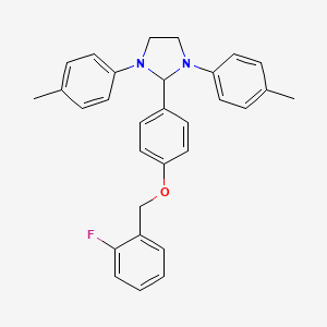 2-{4-[(2-FLUOROPHENYL)METHOXY]PHENYL}-1,3-BIS(4-METHYLPHENYL)IMIDAZOLIDINE