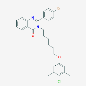 molecular formula C28H28BrClN2O2 B431238 2-(4-bromophenyl)-3-[6-(4-chloro-3,5-dimethylphenoxy)hexyl]-4(3H)-quinazolinone 