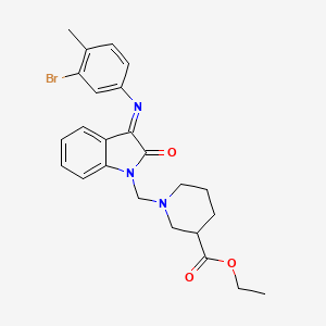 molecular formula C24H26BrN3O3 B4312384 ETHYL 1-{[3-[(3-BROMO-4-METHYLPHENYL)IMINO]-2-OXO-1H-INDOL-1(2H)-YL]METHYL}-3-PIPERIDINECARBOXYLATE 