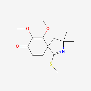 molecular formula C14H19NO3S B4312399 6,7-Dimethoxy-3,3-dimethyl-1-(methylsulfanyl)-2-azaspiro[4.5]deca-1,6,9-trien-8-one 