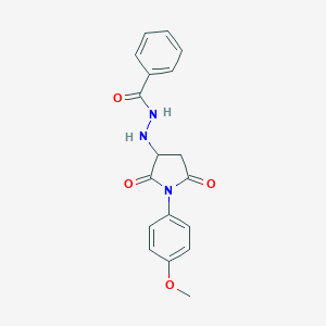molecular formula C18H17N3O4 B431240 N'-[1-(4-methoxyphenyl)-2,5-dioxopyrrolidin-3-yl]benzohydrazide CAS No. 360784-29-8