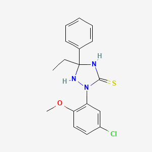 2-(5-CHLORO-2-METHOXYPHENYL)-5-ETHYL-5-PHENYL-1,2,4-TRIAZOLANE-3-THIONE