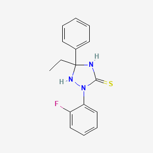 5-ethyl-2-(2-fluorophenyl)-5-phenyl-1,2,4-triazolidine-3-thione