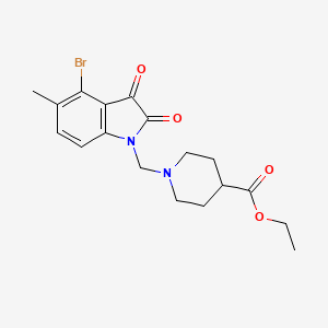 ethyl 1-[(4-bromo-5-methyl-2,3-dioxo-2,3-dihydro-1H-indol-1-yl)methyl]piperidine-4-carboxylate