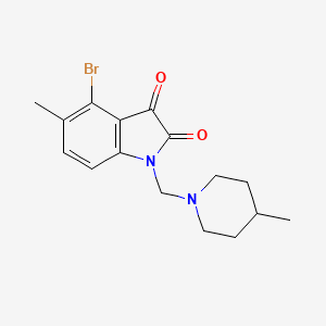 4-BROMO-5-METHYL-1-[(4-METHYLPIPERIDINO)METHYL]-1H-INDOLE-2,3-DIONE