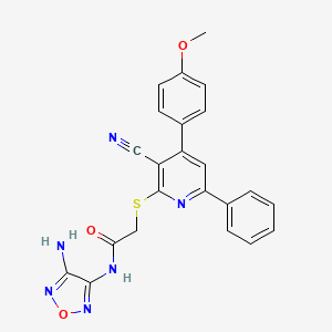 N-(4-AMINO-1,2,5-OXADIAZOL-3-YL)-2-{[3-CYANO-4-(4-METHOXYPHENYL)-6-PHENYL-2-PYRIDINYL]SULFANYL}ACETAMIDE