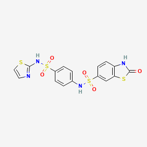 molecular formula C16H12N4O5S4 B4312429 2-OXO-N-{4-[(1,3-THIAZOL-2-YL)SULFAMOYL]PHENYL}-2,3-DIHYDRO-1,3-BENZOTHIAZOLE-6-SULFONAMIDE 