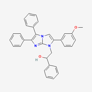 molecular formula C32H27N3O2 B4312434 2-[2-(3-METHOXYPHENYL)-5,6-DIPHENYL-1H-[1,3]DIAZOLO[1,2-A]IMIDAZOL-1-YL]-1-PHENYLETHAN-1-OL 