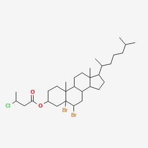 molecular formula C31H51Br2ClO2 B4312475 5,6-DIBROMO-17-(1,5-DIMETHYLHEXYL)-10,13-DIMETHYLHEXADECAHYDRO-1H-CYCLOPENTA[A]PHENANTHREN-3-YL 3-CHLOROBUTANOATE 