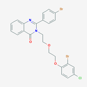 molecular formula C24H19Br2ClN2O3 B431248 3-{2-[2-(2-bromo-4-chlorophenoxy)ethoxy]ethyl}-2-(4-bromophenyl)-4(3H)-quinazolinone 