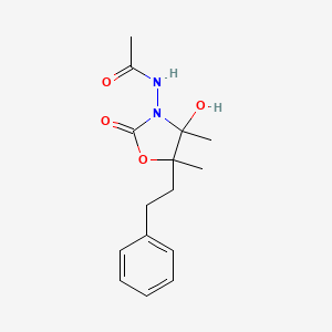 N-[4-hydroxy-4,5-dimethyl-2-oxo-5-(2-phenylethyl)-1,3-oxazolidin-3-yl]acetamide