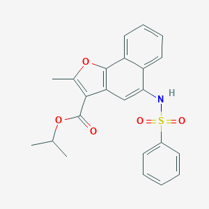 molecular formula C23H21NO5S B431253 Isopropyl 2-methyl-5-(phenylsulfonamido)naphtho[1,2-b]furan-3-carboxylate CAS No. 361179-45-5