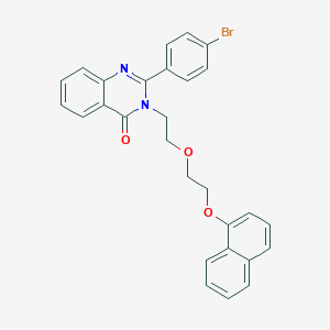 molecular formula C28H23BrN2O3 B431254 2-(4-bromophenyl)-3-{2-[2-(1-naphthyloxy)ethoxy]ethyl}-4(3H)-quinazolinone 