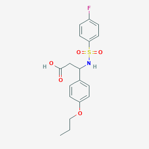 3-{[(4-fluorophenyl)sulfonyl]amino}-3-(4-propoxyphenyl)propanoic acid