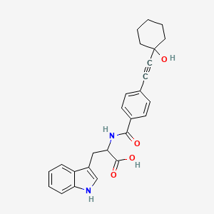 molecular formula C26H26N2O4 B4312548 (4-((1-hydroxycyclohexyl)ethynyl)benzoyl)tryptophan 