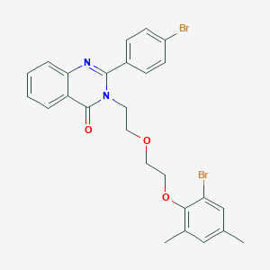 molecular formula C26H24Br2N2O3 B431255 3-{2-[2-(2-bromo-4,6-dimethylphenoxy)ethoxy]ethyl}-2-(4-bromophenyl)-4(3H)-quinazolinone 