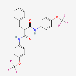 molecular formula C24H18F6N2O4 B4312561 2-benzyl-N,N'-bis[4-(trifluoromethoxy)phenyl]propanediamide 