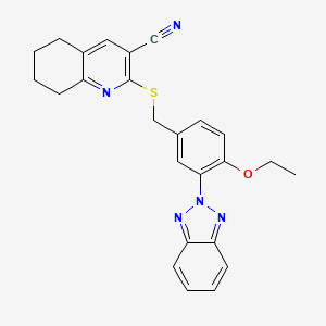 2-{[3-(2H-1,2,3-BENZOTRIAZOL-2-YL)-4-ETHOXYBENZYL]SULFANYL}-5,6,7,8-TETRAHYDRO-3-QUINOLINECARBONITRILE