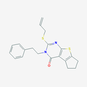 molecular formula C20H20N2OS2 B431257 2-(allylsulfanyl)-3-(2-phenylethyl)-3,5,6,7-tetrahydro-4H-cyclopenta[4,5]thieno[2,3-d]pyrimidin-4-one CAS No. 374087-56-6