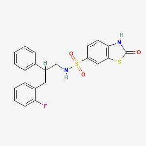 N-[3-(2-fluorophenyl)-2-phenylpropyl]-2-oxo-2,3-dihydro-1,3-benzothiazole-6-sulfonamide