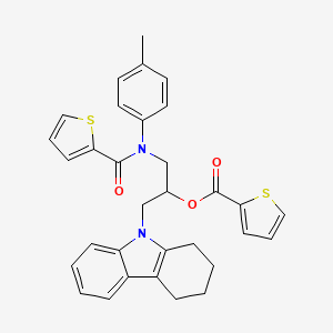 molecular formula C32H30N2O3S2 B4312594 2-[4-METHYL(2-THIENYLCARBONYL)ANILINO]-1-(1,2,3,4-TETRAHYDRO-9H-CARBAZOL-9-YLMETHYL)ETHYL 2-THIOPHENECARBOXYLATE 