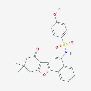 molecular formula C25H23NO5S B431260 N-(9,9-dimethyl-7-oxo-8,10-dihydronaphtho[1,2-b]benzofuran-5-yl)-4-methoxybenzenesulfonamide CAS No. 432014-77-2