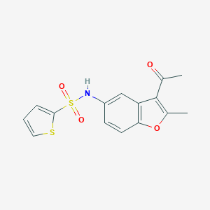molecular formula C15H13NO4S2 B431262 N-(3-acetyl-2-methyl-1-benzofuran-5-yl)-2-thiophenesulfonamide 
