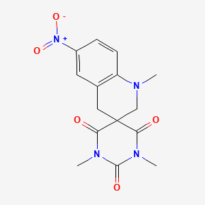 molecular formula C15H16N4O5 B4312640 1,1',3-三甲基-6'-硝基-1',4'-二氢-2H,2'H-螺并[嘧啶-5,3'-喹啉]-2,4,6(1H,3H)-三酮 