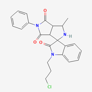 1-(3-chloropropyl)-3'-methyl-5'-phenyl-3a',6a'-dihydro-2'H-spiro[indole-3,1'-pyrrolo[3,4-c]pyrrole]-2,4',6'(1H,3'H,5'H)-trione