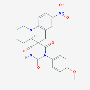 1'-(4-methoxyphenyl)-8-nitro-2,3,4,4a-tetrahydro-1H,2'H,6H-spiro[pyrido[1,2-a]quinoline-5,5'-pyrimidine]-2',4',6'(1'H,3'H)-trione