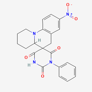 8-nitro-1'-phenyl-2,3,4,4a-tetrahydro-1H,2'H,6H-spiro[pyrido[1,2-a]quinoline-5,5'-pyrimidine]-2',4',6'(1'H,3'H)-trione