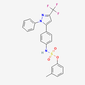 molecular formula C23H18F3N3O3S B4312693 3-METHYLPHENYL N-{4-[1-PHENYL-3-(TRIFLUOROMETHYL)-1H-PYRAZOL-5-YL]PHENYL}SULFAMATE 