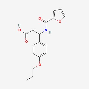 molecular formula C17H19NO5 B4312705 Benzenepropanoic acid, beta-[(2-furanylcarbonyl)amino]-4-propoxy- 