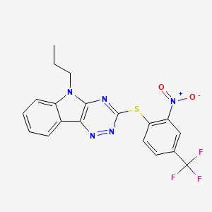 3-{[2-nitro-4-(trifluoromethyl)phenyl]sulfanyl}-5-propyl-5H-[1,2,4]triazino[5,6-b]indole