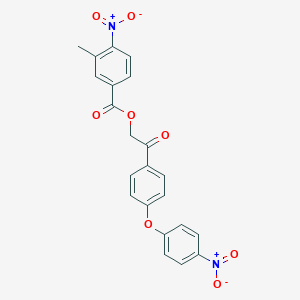 molecular formula C22H16N2O8 B431272 2-(4-{4-Nitrophenoxy}phenyl)-2-oxoethyl 4-nitro-3-methylbenzoate 