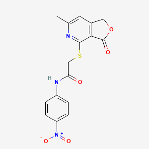 2-[(6-methyl-3-oxo-1,3-dihydrofuro[3,4-c]pyridin-4-yl)sulfanyl]-N-(4-nitrophenyl)acetamide