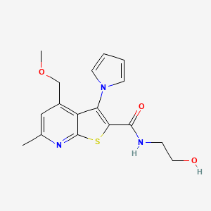 N-(2-hydroxyethyl)-4-(methoxymethyl)-6-methyl-3-(1H-pyrrol-1-yl)thieno[2,3-b]pyridine-2-carboxamide