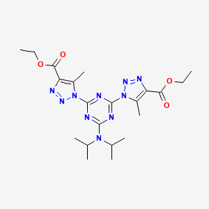 ETHYL 1-{4-[BIS(PROPAN-2-YL)AMINO]-6-[4-(ETHOXYCARBONYL)-5-METHYL-1H-1,2,3-TRIAZOL-1-YL]-1,3,5-TRIAZIN-2-YL}-5-METHYL-1H-1,2,3-TRIAZOLE-4-CARBOXYLATE