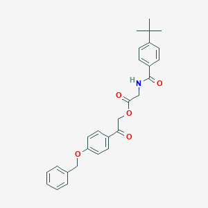 molecular formula C28H29NO5 B431276 2-[4-(Benzyloxy)phenyl]-2-oxoethyl [(4-tert-butylbenzoyl)amino]acetate 