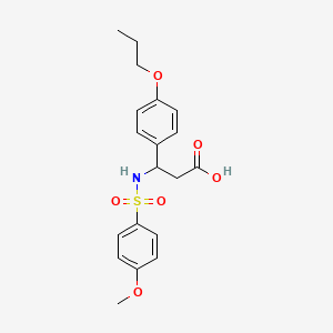 molecular formula C19H23NO6S B4312760 3-{[(4-methoxyphenyl)sulfonyl]amino}-3-(4-propoxyphenyl)propanoic acid 